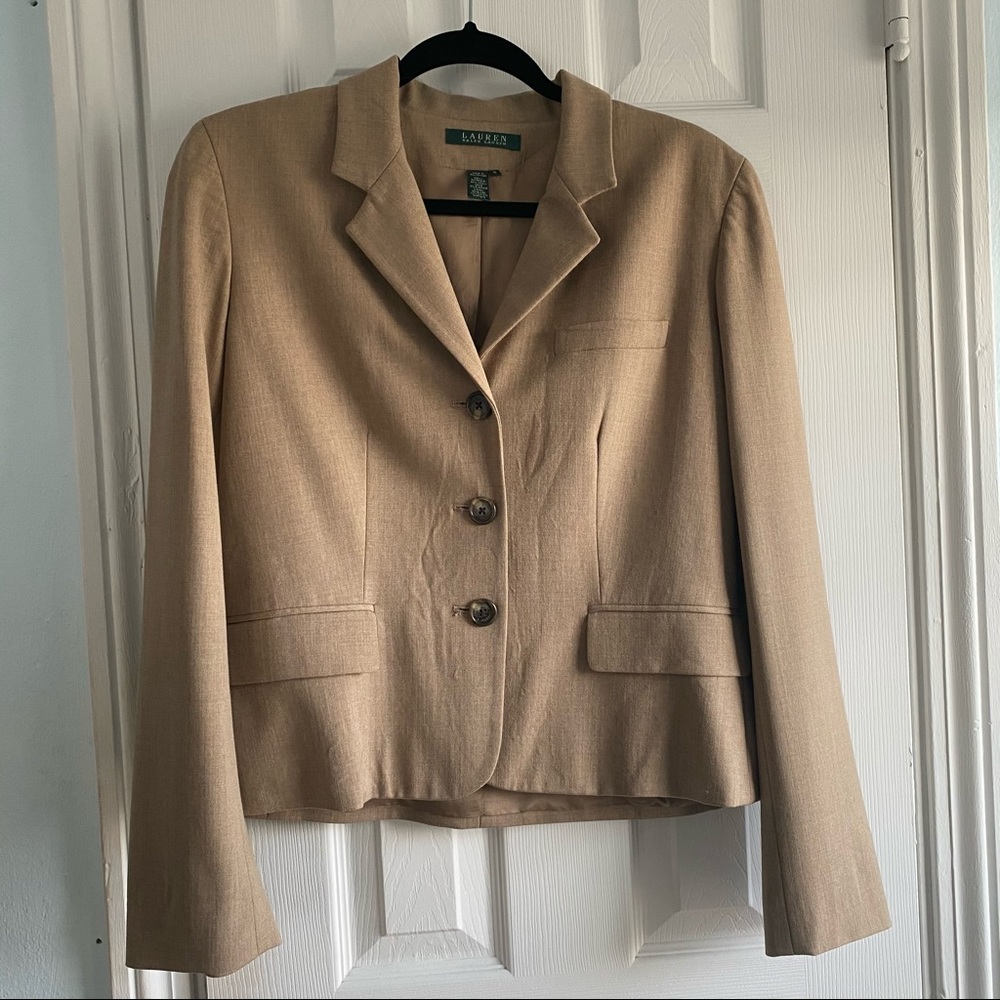 Lauren Ralph Lauren Tan Classic Blazer Size 10